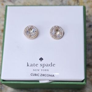 Kate Spade Sparkling Zirconia And Gold Plated Earrings
